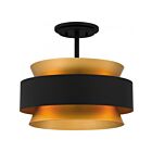 Quoizel Lighting QSF5570EK Quoizel 3-Lights 300W Earth Black Semi Flush Mount