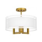 Quoizel Lighting QSF5576AB Quoizel 3-Lights 180W Aged Brass Semi Flush Mount