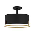 Quoizel Lighting QSF5580MBK Quoizel 3-Lights 300W Matte Black Semi Flush Mount