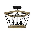 Quoizel Lighting QSF5595WA Wintergreen 3-Lights 180W Whitewashed Walnut Semi Flush Mount