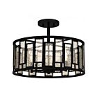 Quoizel Lighting QSF5600MBK Quoizel 4-Lights 240W Matte Black Semi Flush Mount