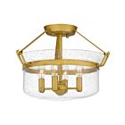 Quoizel Lighting QSF5602AB Quoizel 4-Lights 240W Aged Brass Semi Flush Mount