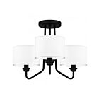 Quoizel Lighting QSF5607MBK Quoizel 3-Lights 180W Matte Black Semi Flush Mount