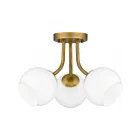 Quoizel Lighting QSF5613WS Oberlin 3-Lights 180W Weathered Brass Semi Flush Mount