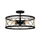 Quoizel Lighting QSF5632MBK Quoizel 4-Lights 400W Matte Black Semi Flush Mount