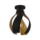 Quoizel Lighting QSF6739MBK Kiko 1-Light 100W Matte Black Semi Flush Mount