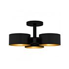 Quoizel Lighting QSF6745MBK Nala 3-Lights 180W Matte Black Semi Flush Mount