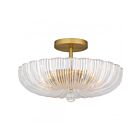 Quoizel Lighting QSF6748BRG Belmond 3-Lights 180W Brushed Gold Semi Flush Mount