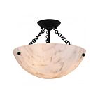 Quoizel Lighting QSF6751MBK Baylor 3-Lights 180W Matte Black Semi Flush Mount