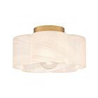 Quoizel Lighting QSF6760BWS Lilly 1-Light 100W Brushed Weathered Brass Semi Flush Mount