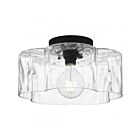 Quoizel Lighting QSF6760MBK Lilly 1-Light 100W Matte Black Semi Flush Mount