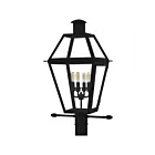 Quoizel Lighting RO9014EK Rue De Royal 4-Lights 240W Earth Black Outdoor Post Lantern