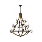 Quoizel Lighting Shire SHR5015RK 15-Lights 900W Rustic Black Chandelier