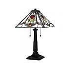 Quoizel Lighting Tiffany TF16137MBK 2-Lights 150W Matte Black Table Lamp
