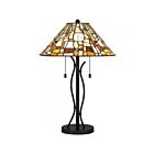 Quoizel Lighting Tiffany TF5619MBK 2-Lights 150W Matte Black Table Lamp