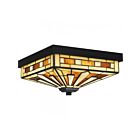 Quoizel Lighting TF5622MBK Tiffany 3-Lights 180W Matte Black Flush Mount