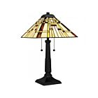 Quoizel Lighting Tiffany TF5625MBK 2-Lights 150W Matte Black Table Lamp