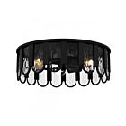 Quoizel Lighting VEA1616MBK Vera 3-Lights 180W Matte Black Semi Flush Mount
