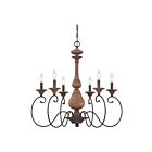 Quoizel Lighting ABN5006RK 6 Lights Rustic Black 360W Auburn Chandelier