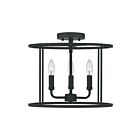 Quoizel Lighting ABR1714MBK 3 Lights Matte Black 180W Abner Semi-Flush Mount