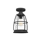 Quoizel Lighting AMR1708MB 1 Light Mottled Black 100W Admiral Semi-Flush Mount