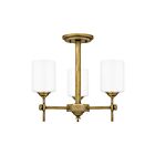 Quoizel Lighting ARI1717WS 3 Lights Weathered Brass 300W Aria Semi-Flush Mount