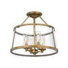 Quoizel Lighting BAW1716WS 4 Lights Weathered Brass 240W Barlow Semi-Flush Mount