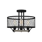 Quoizel Lighting BEO1717DO 3 Lights Distressed Iron 300W Benton Semi-Flush Mount