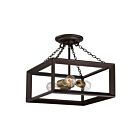 Quoizel Lighting BKH1714WT 3 Lights Western Bronze 300W Brook Hall Semi-Flush Mount