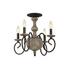 Quoizel Lighting CS1718RK 4 Lights Rustic Black 240W Castile Semi-Flush Mount