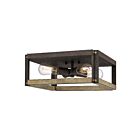 Quoizel Lighting FNN1615RK 4 Lights Rustic Black 300W Finn Flush Mount