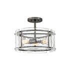 Quoizel Lighting FTS1716MM 3 Lights Mottled Silver 300W Fortress Semi-Flush Mount