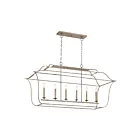 Quoizel Lighting GLY648CS 6 Lights Century Silver Leaf 360W Gallery Island Chandelier