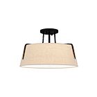 Quoizel Lighting LOA1716MBK 3 Lights Matte Black 180W Leona Semi-Flush Mount