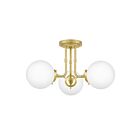 Quoizel Lighting LRY1720Y 3 Lights Satin Brass 180W Landry Semi-Flush Mount