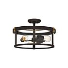 Quoizel Lighting LSB1716OZ 3 Lights Old Bronze 300W Lisbon Semi-Flush Mount