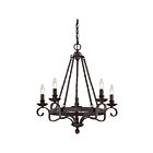 Quoizel Lighting NBE5005RK 5 Lights Rustic Black 300W Noble Chandelier