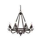 Quoizel Lighting NBE5008RK 8 Lights Rustic Black 480W Noble Chandelier