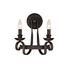 Quoizel Lighting NBE8702RK 2 Lights Rustic Black 120W Noble Wall Sconce