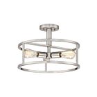 Quoizel Lighting NHR1715BN 3 Lights Brushed Nickel 180W New Harbor Semi-Flush Mount