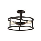 Quoizel Lighting NHR1715WT 3 Lights Western Bronze 180W New Harbor Semi-Flush Mount