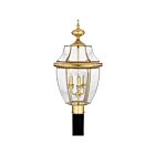 Quoizel Lighting NY9043B 3 Lights Polished Brass 180W Newbury Outdoor Lantern