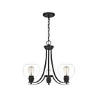 Quoizel Lighting PRUC5022MBK 3 Lights Matte Black 300W Pruitt Chandelier
