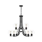 Quoizel Lighting PRUC5034MBK 9 Lights Matte Black 900W Pruitt Chandelier