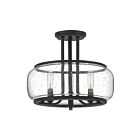 Quoizel Lighting PRUS1714MBK 3 Lights Matte Black 180W Pruitt Semi-Flush Mount