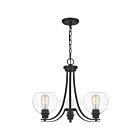 Quoizel Lighting PRUS5022MBK 3 Lights Matte Black 300W Pruitt Chandelier