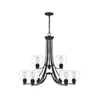Quoizel Lighting PRUS5034MBK 9 Lights Matte Black 900W Pruitt Chandelier