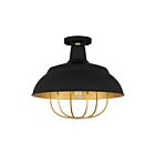 Quoizel Lighting QFL5357MBK 1 Light Matte Black 100W Darmody Semi-Flush Mount