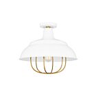 Quoizel Lighting QFL5357W 1 Light White Lustre 100W Darmody Semi-Flush Mount