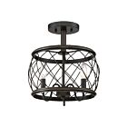 Quoizel Lighting RDY1712PN 3 Lights Palladian Bronze 180W Dury Semi-Flush Mount